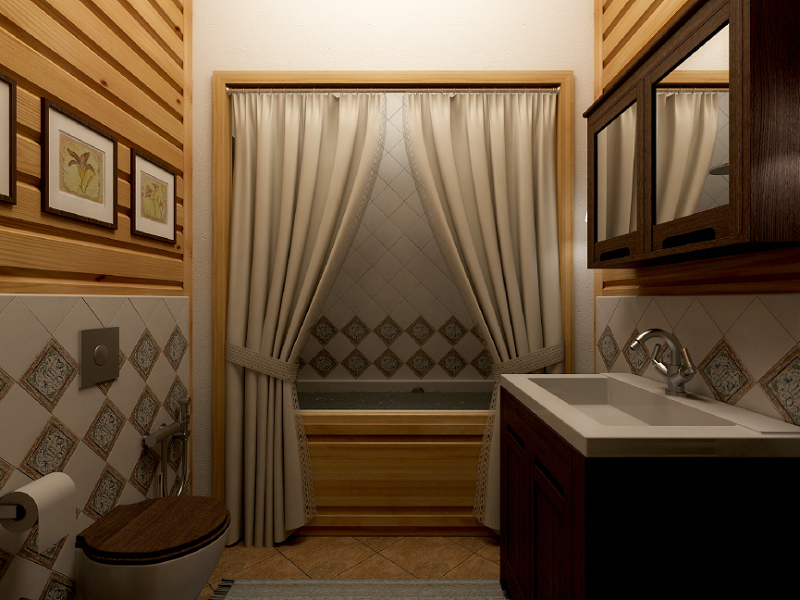 Дом из клееного бруса - ванная комната